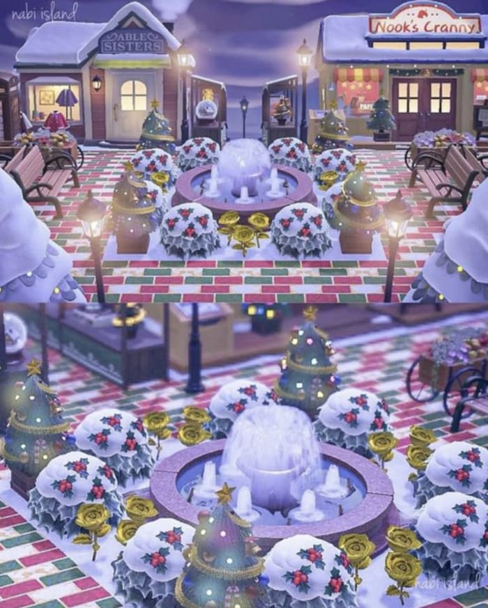 Animal Crossing Christmas Ideas - Red and Green Tile