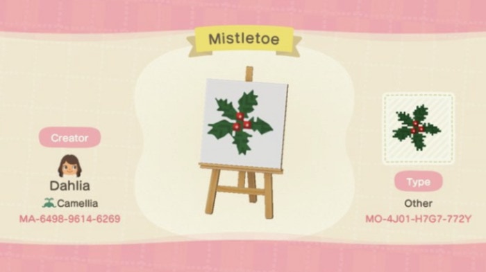 Animal Crossing Christmas Ideas - Mistletoe custom design