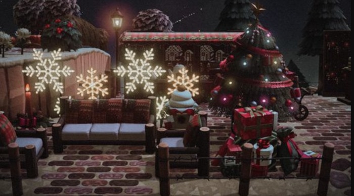 Animal Crossing Christmas Ideas - Lighted snowflakes