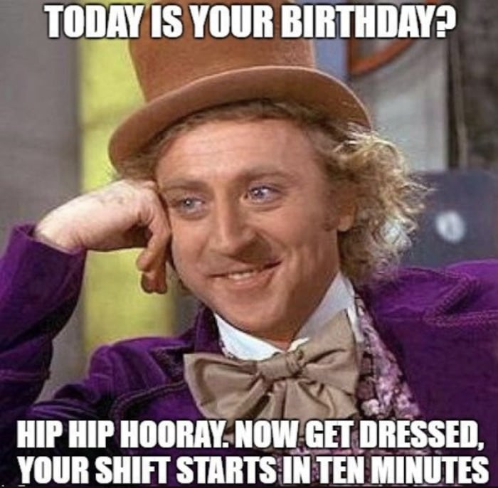 Happy Birthday Meme - Willy Wonka