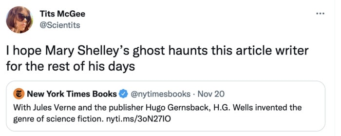 Mary Shelley NYT Science Fiction Tweets Memes - ghost