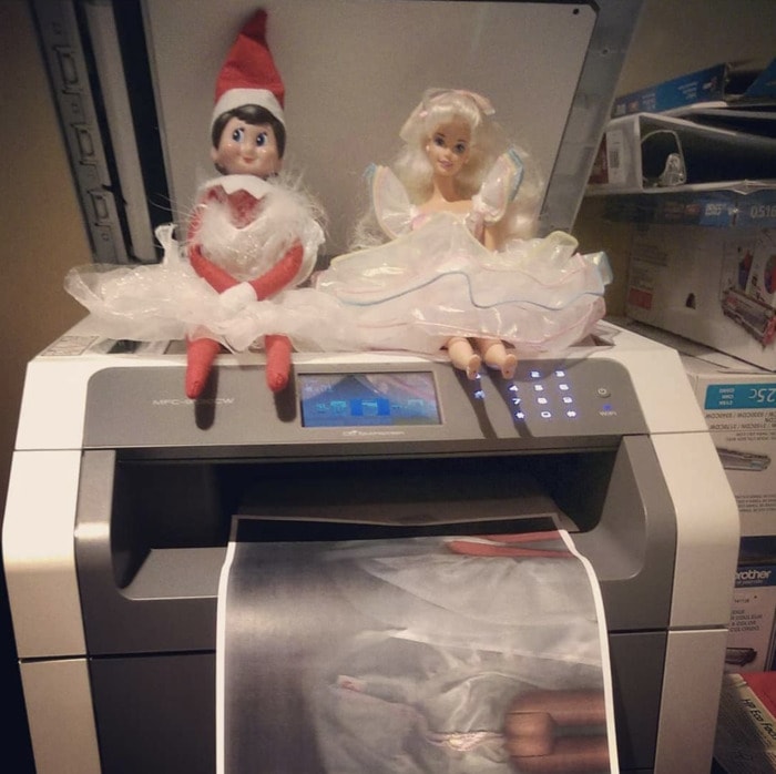 Naughty Elf on the Shelf - office copier