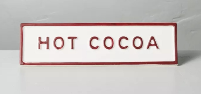Target Christmas Decorations - Hot Cocoa sign