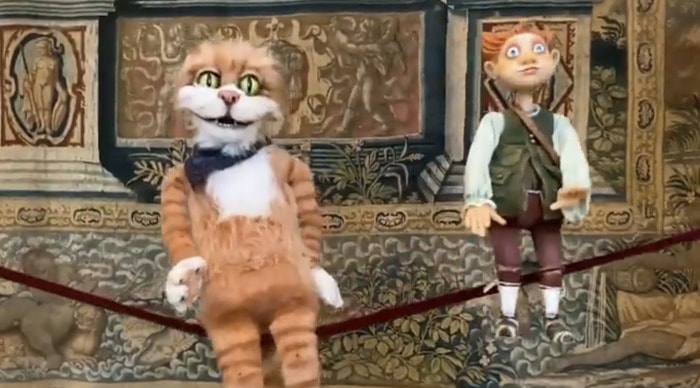 Sigismund Puppet Cat of Russian Hermitage Museum - on swing