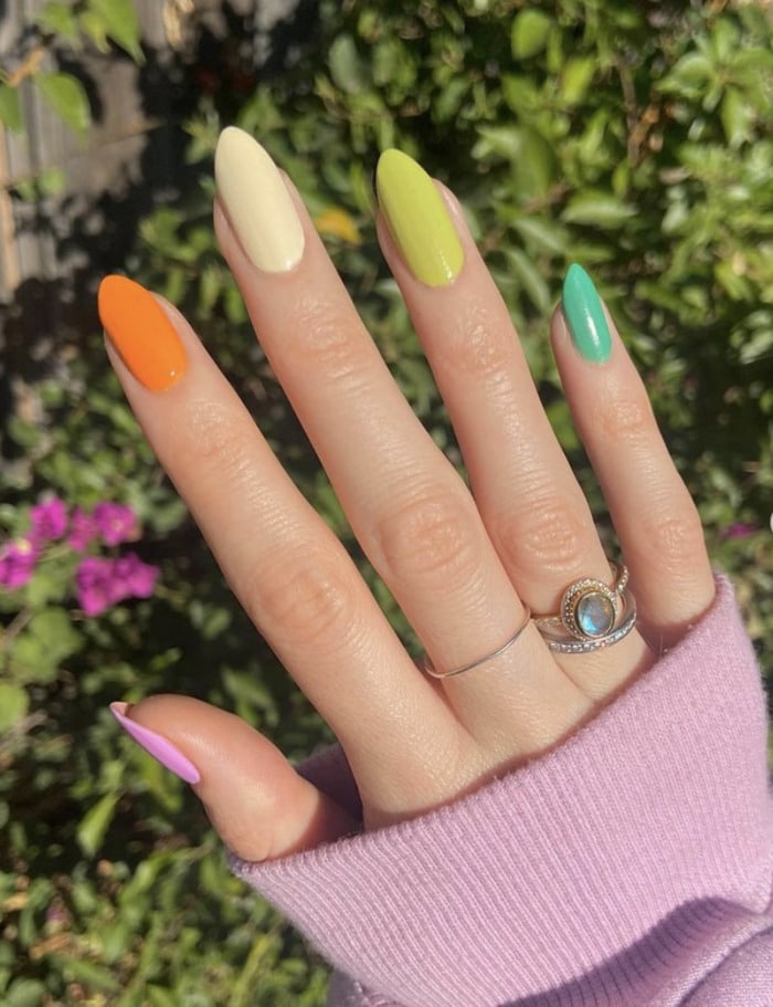 Skittles Manicure - neon nails