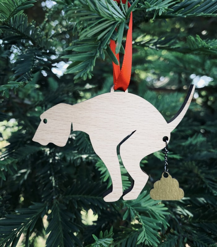 Ugly Christmas Ornament - Pooping Dog
