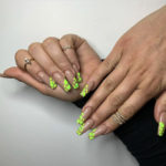 Coffin Nail Designs - Green Neon Nails