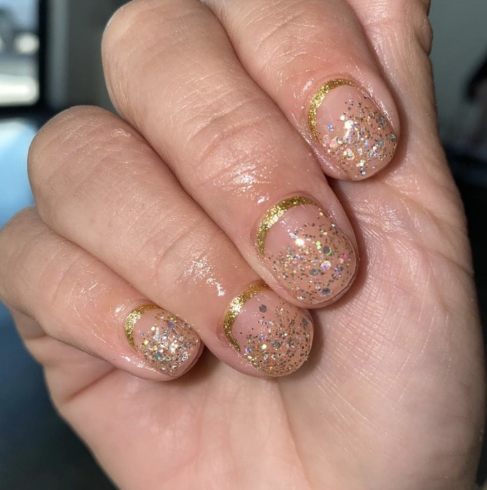 Gel Short Nail Designs - gold accents