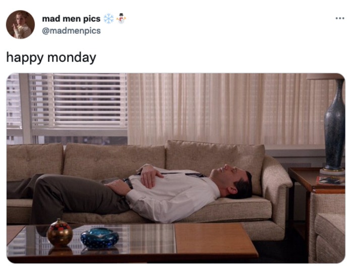 Monday Memes - worker laying on couch