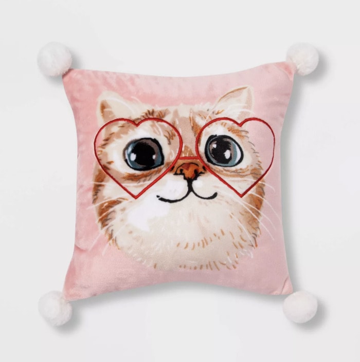 Target Valentine's Day 2022 - heart eyes cat pillow