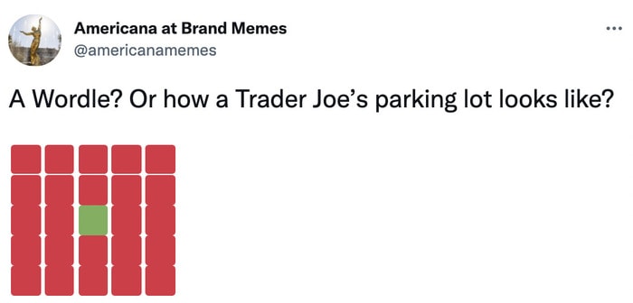 Wordle Memes - trader joes parking lot