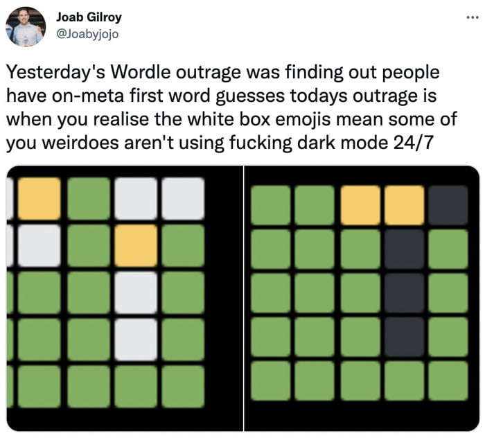 Wordle Memes - dark mode vs light mode