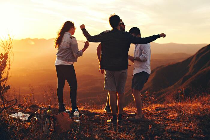 How to make friends as an adult - four people hiking