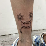 Ankle Tattoos - Intertwined Flowers