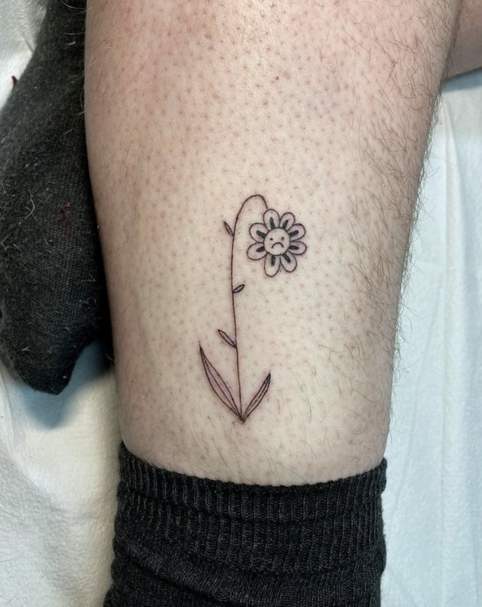 Ankle Tattoos - Wilting Sunflower
