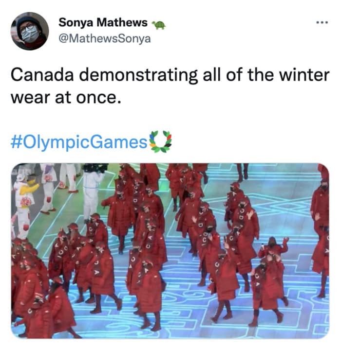 Beijing Olympics Tweets - Canada winter wear