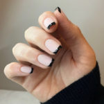 French Tip Nails - black tips
