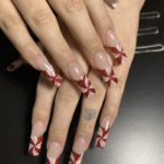 French Tip Nails - candy canes