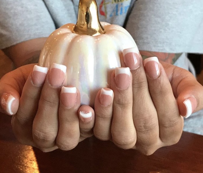 French Tip Nails - white