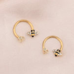 Helix Piercing Jewelry - Honeybee Horseshoe Helix Earring