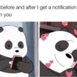 Love Memes - before and after notification from you
