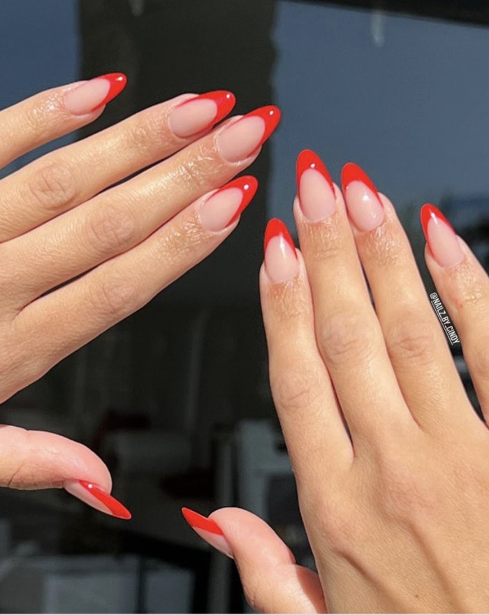 Red Nails - Red French Tips