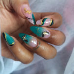 Spring Nails 2022 - green butterflies
