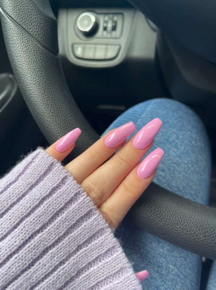 Spring Nails 2022 - pink coffin nails