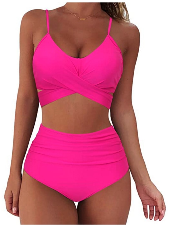 Swimsuits for Big Busts - SUUKESS Wrap Bikini Set
