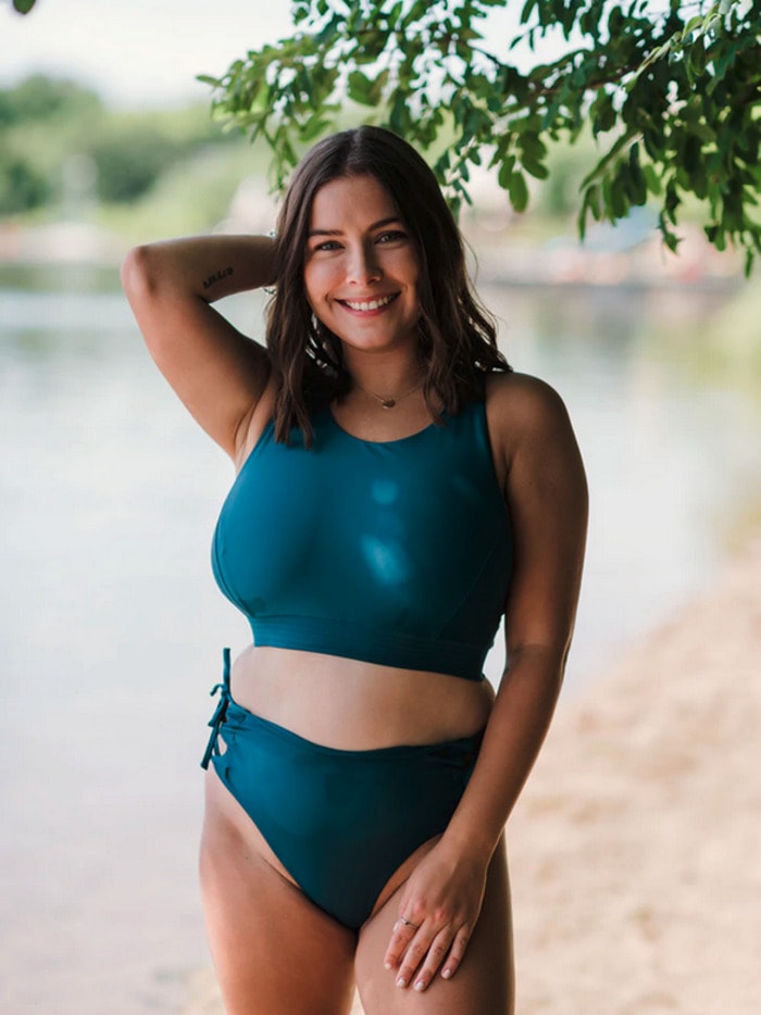 Swimsuits for Big Busts - Wild Isles Zoe High Neck Bikini Top