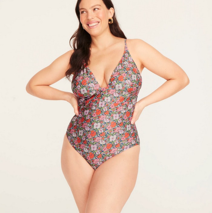 Swimsuits for Big Busts - J. Crew Plunge One-Piece in Meadow Song Floral