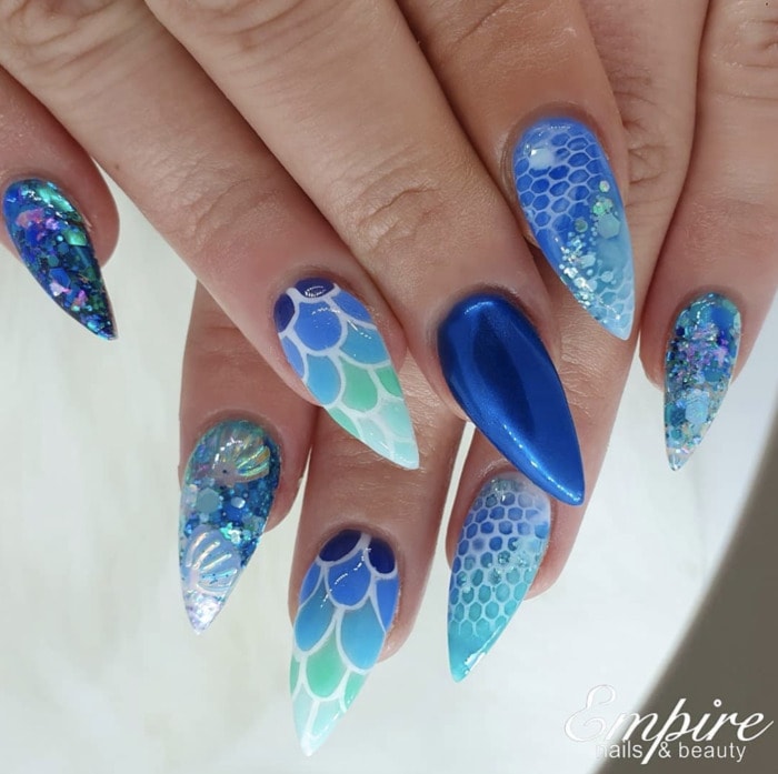 Cute Summer Nails - mermaid scale nails