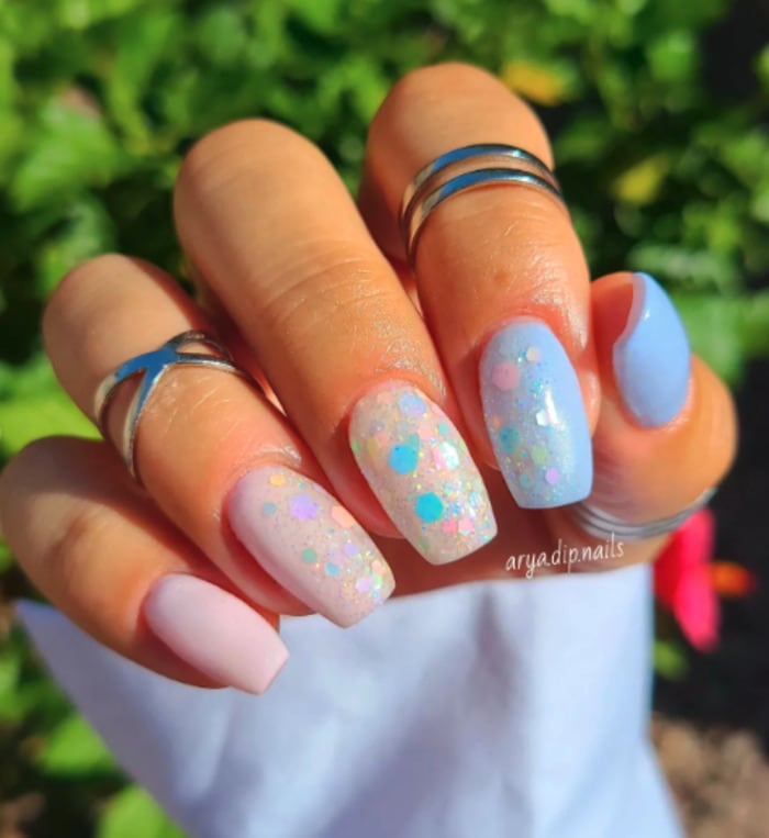 Summer Ombre Nails - Shimmery glitter