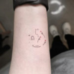 Small Wrist Tattoos - Libra cat