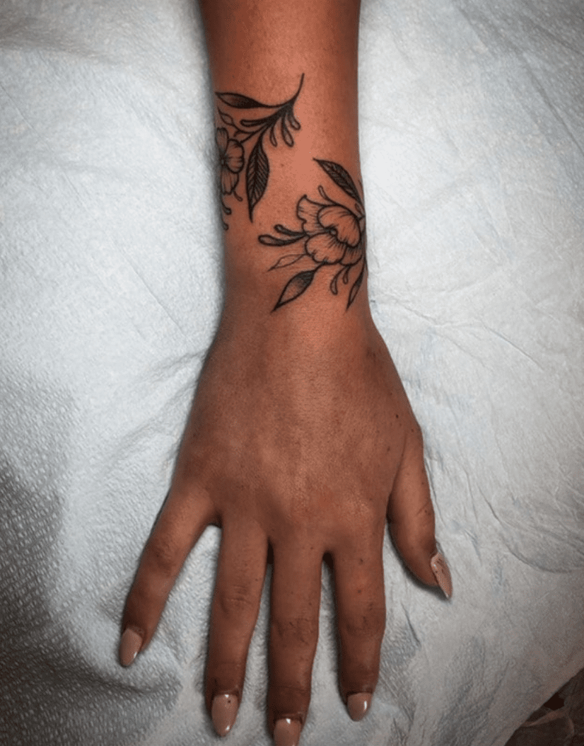 flower tattoo wrist