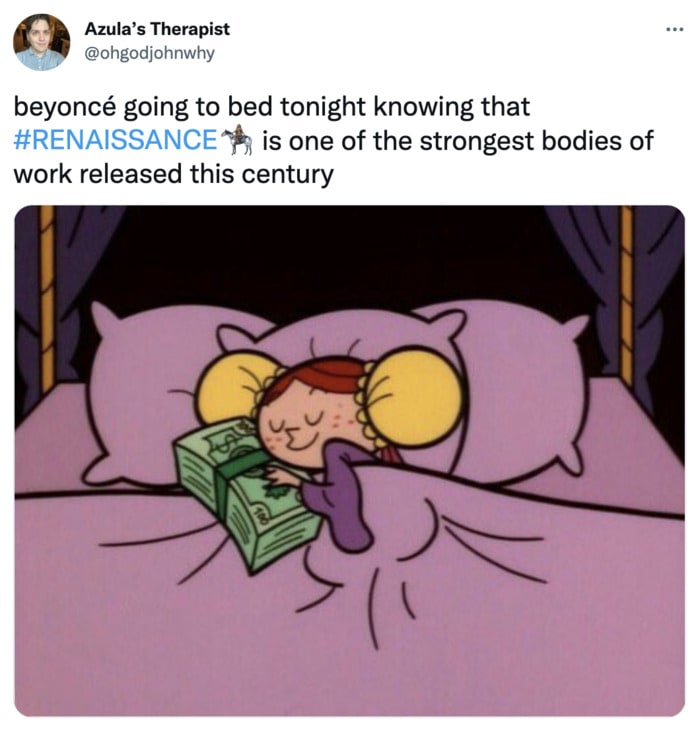 Beyonce Renaissance Memes and Tweets - sleeping