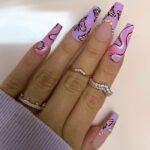 Butterfly nails - groovy pink and purple