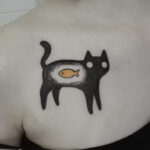 Cool Tattoos - cat with fish inside