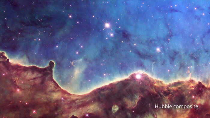 First Photos NASA Webb Telescope - Carina Nebula Hubble