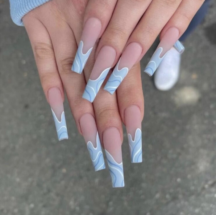 Ocean Nails - wave french tips