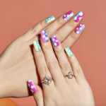 Summer Gel Nail Designs - Glamermaid bi-color floral
