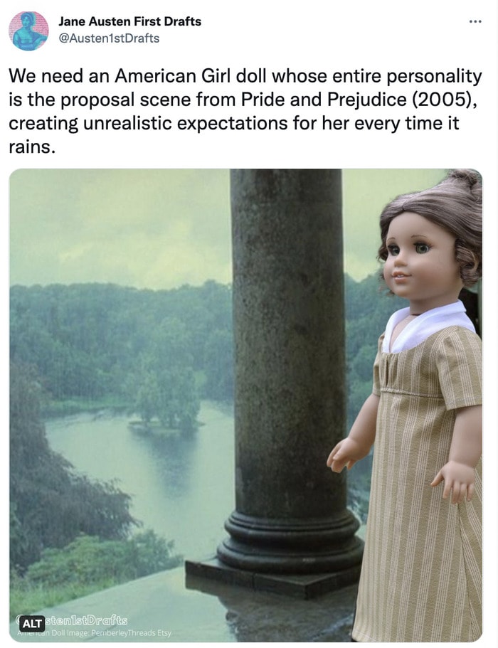 American Girl Doll Meme - pride and prejudice