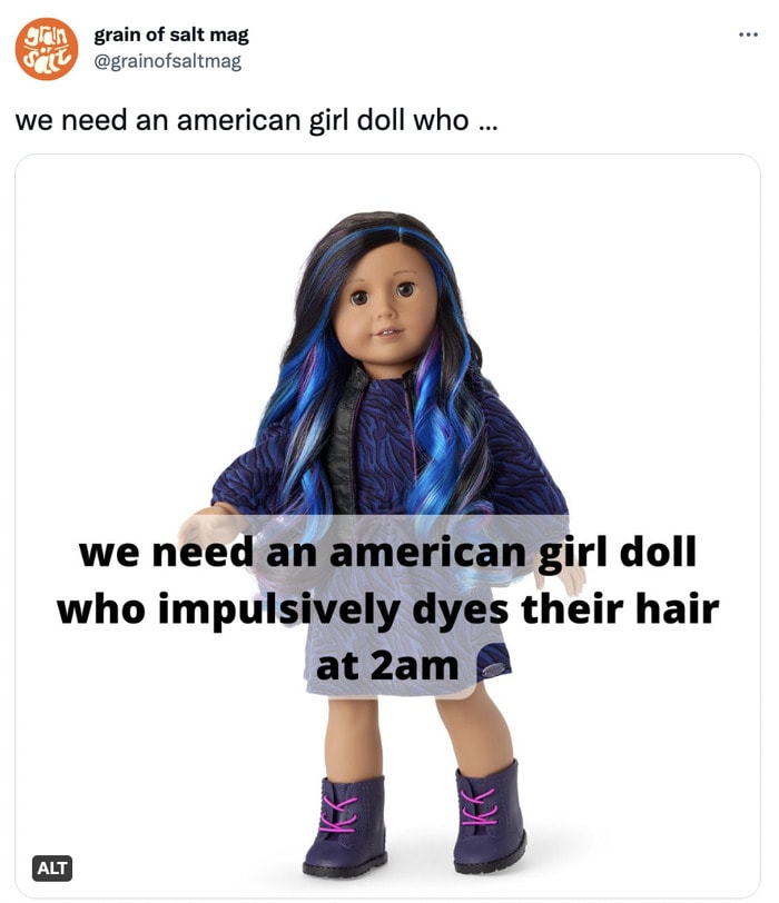 American Girl Doll Meme - dyes hair