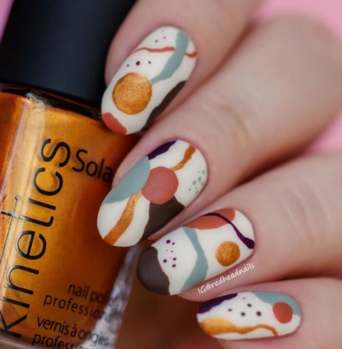 Autumn Fall Nails - Matte Abstract