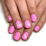 Barbiecore Nails - Barbie decal pink nails