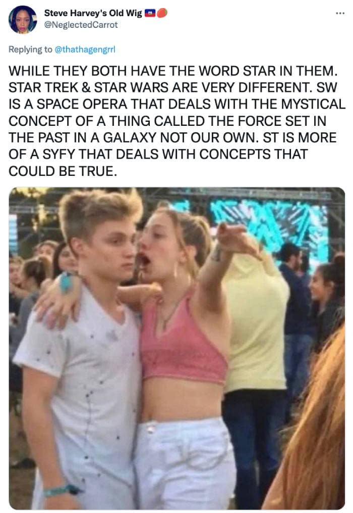 Girl Explaining Memes - star wars star trek