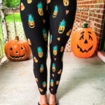 Halloween Leggings Ideas - pineapple jack o lanterns