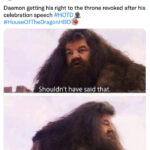 House of the Dragon Memes Premiere - Daemon hagrid heir for a day
