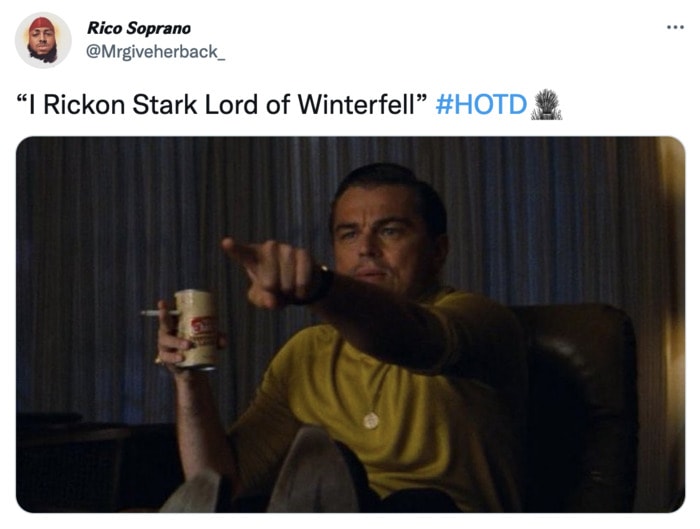 House of the Dragon Memes Tweets First Episode - Rickon Leonard Dicaprio pointing