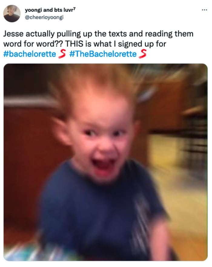 Bachelorette Finale 2022 Memes - Jesse reading texts